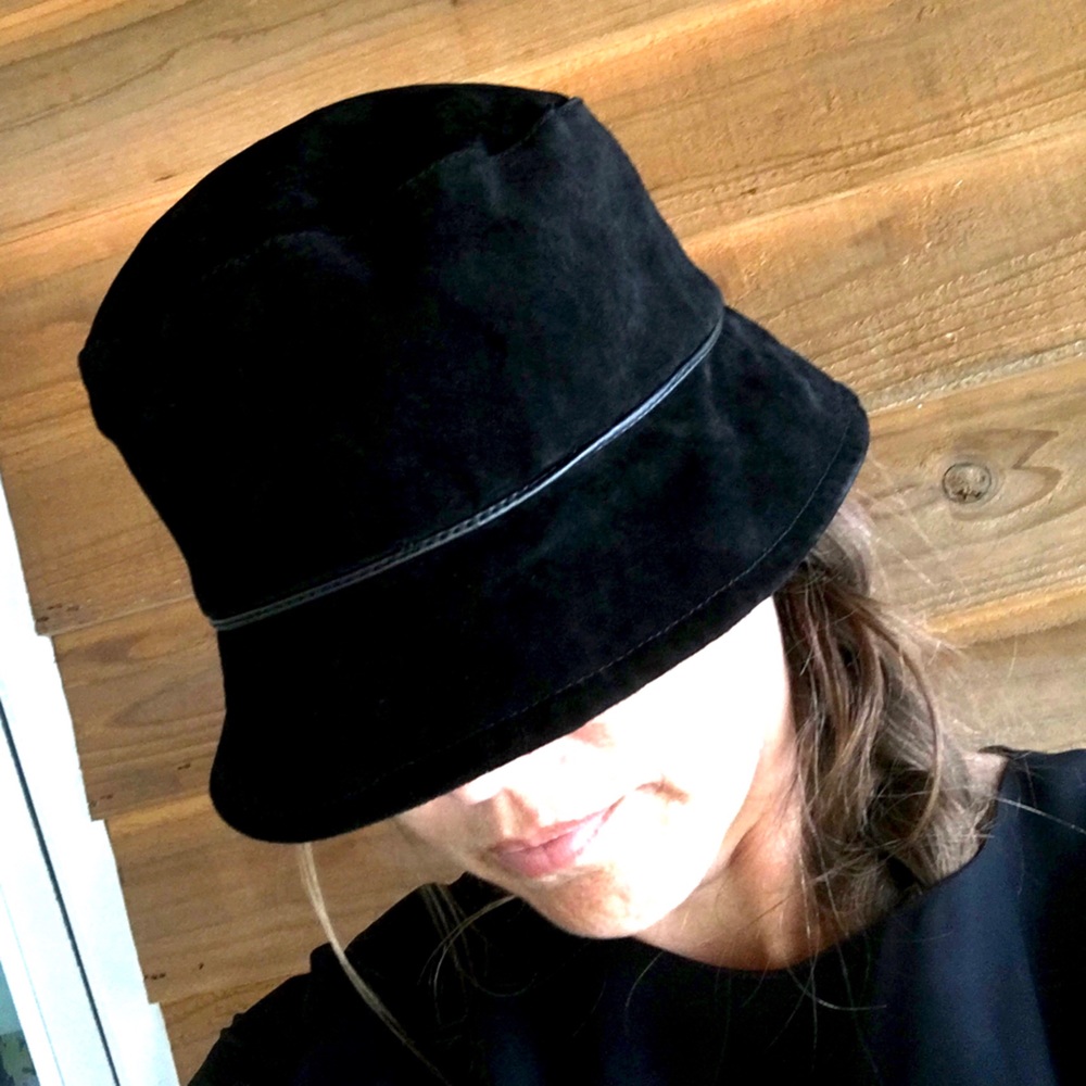 Vintage Suede Leather Bucket Hat